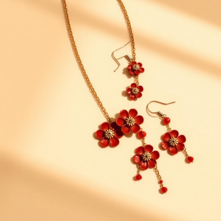 Floral Terracotta Necklace Set