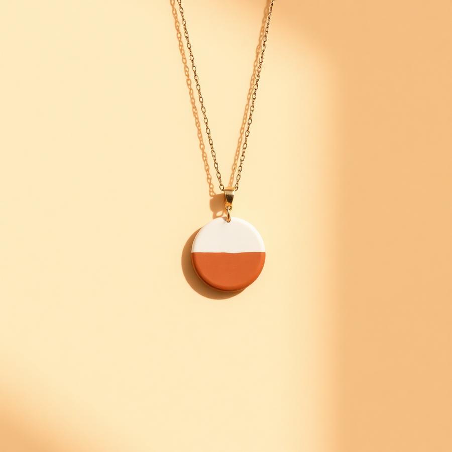 Half Moon Clay Pendant